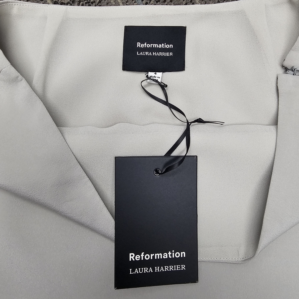 Reformation Silver Mini Pencil Skirt Cocktail - Picture 5 of 11